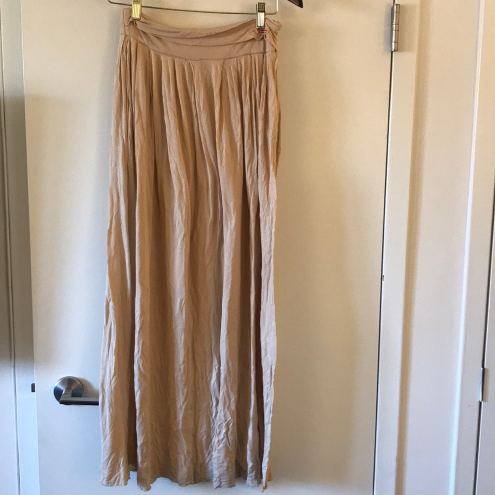 Peace love world maxi skirt in beige/tan